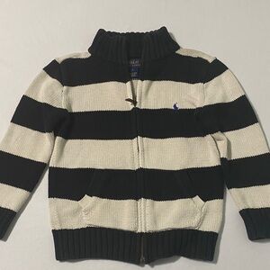 Polo by Ralph Lauren Kids Black and Cream Striped Sweater